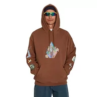 Bluzy męskie - Volcom Męska bluza z kapturem FA Chrissieabbottxfrench Po Mokka, L, Mokka, L - miniaturka - grafika 1