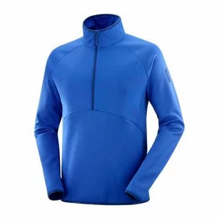 Bluzy sportowe męskie - Bluza Salomon Sntial Warm HZ Nautical Blue - grafika 1