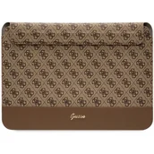 Plecaki - Guess Sleeve GUCS14PS4SGW 14" brązowy/ brown 4G Stripe Metal Logo - miniaturka - grafika 1