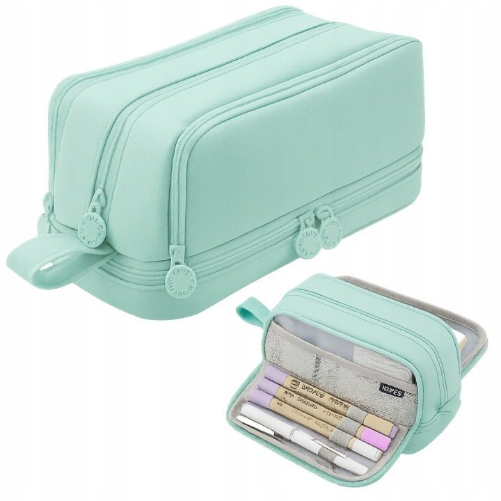 PIÓRNIK WIELOFUNKCYJNY SASZETKA TRZYKOMOROWY NA KREDKI MAZAKI KOSMETYKI