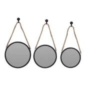 Lustra - Lustro ścienne okrągłe czarne 3 szt. - miniaturka - grafika 1