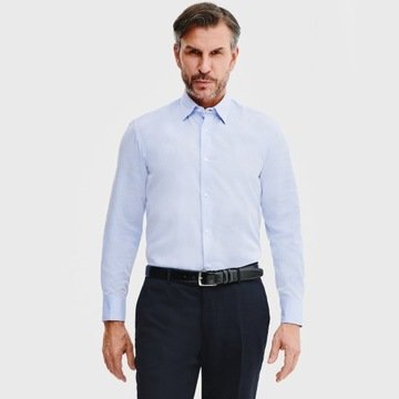 Niebieska bawełniana koszula męska Slim Fit Pako Lorente roz. XXL