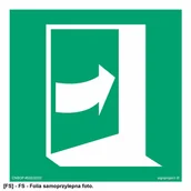 Tablice BHP - SIGNPROJECT AE023 - Pchać z prawej strony aby otworzyć 350x350 - miniaturka - grafika 1