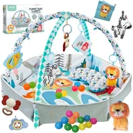 Maty piankowe - Duża Mata Edukacyjna Miękka Interaktywna 4w1 Książeczka Poduszka Piłki - miniaturka - grafika 1