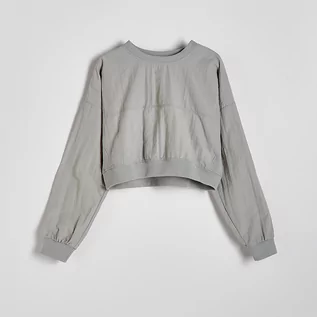 Bluzy damskie - Reserved - Bluza z łączonych materiałów - Jasny szary - grafika 1