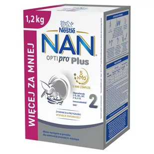 NAN OPTIPRO PLUS 2 MLEKO NASTĘPNE 1,2 KG (2 X 600 G) - Mleko modyfikowane - miniaturka - grafika 1