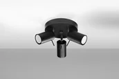 Lampy sufitowe - Sollux Lighting Plafon RING 3P czarny - miniaturka - grafika 1