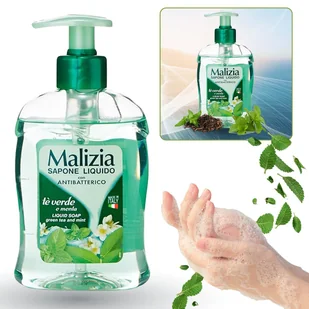 Malizia, mydło w płynie, z pompką - Zielona herbata i mięta, 300 ml - Mydła - miniaturka - grafika 1