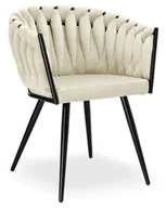 Krzesła - Welurowe plecione krzesło w stylu glamour W9-D95 - miniaturka - grafika 1