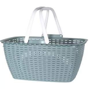 Koszyk zakupowy Ratan 43 x 21,5 cm, zielony - Torby i wózki na zakupy - miniaturka - grafika 1
