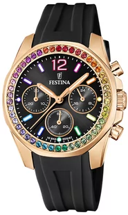 Zegarek Zegarek Festina F20611-3 Boyfriend Rainbow Chronograph - Zegarki damskie - miniaturka - grafika 1