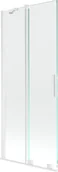 Parawany nawannowe - Mexen Velar parawan nawannowy 2-skrzydłowy przesuwny 80 x 150 cm, transparent, biały - 896-080-000-01-20 - miniaturka - grafika 1