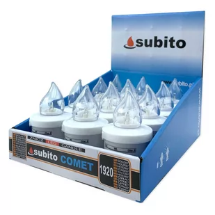 Wkłady Do Zniczy Led Subito Comet 12 Sztuk Białe - Lampiony i znicze - miniaturka - grafika 1