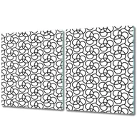 Deski do krojenia - Szklane Deski Kuchenne - Dekoracyjny Element - 2x 40x52 cm - Wzór kółka czrno białe - miniaturka - grafika 1