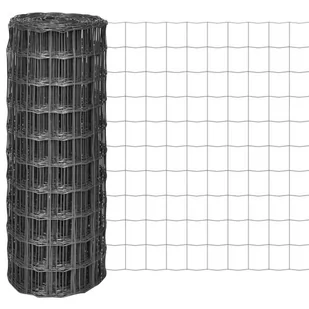 vidaxl Euro ogrodzenie 25 x 1 m, z siatki stalowej, szare - Ogrodzenia - miniaturka - grafika 1