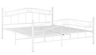Białe metalowe łóżko z zagłówkiem 160x200 cm - Zaxter - Inne meble do sypialni - miniaturka - grafika 1