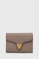 Portfele - Coccinelle portfel skórzany damski kolor brązowy - miniaturka - grafika 1