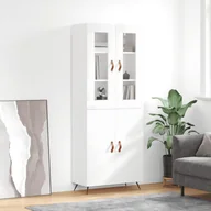 Witryny - vidaXL Witrynka biała połysk 69,5x34x180 cm materiał drewnopochodny - miniaturka - grafika 1