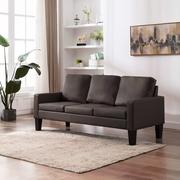Sofy i kanapy - vidaXL 3-osobowa sofa, brązowa, sztuczna skóra - miniaturka - grafika 1