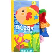Zabawki sensoryczne - WOOPIE BABY Książeczka z Ogonkami Zwierząt Morskich Materiałowa Szeleszcząca - miniaturka - grafika 1