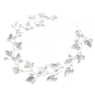 Ozdoby do włosów - OZDOBA DO WŁOSÓW ślubna SREBRNA perły LISTKI ślub - miniaturka - grafika 1