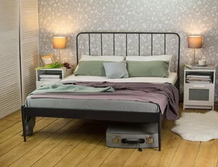 Łóżko metalowe  "Ivette" jeden szczyt - Łóżka - miniaturka - grafika 1