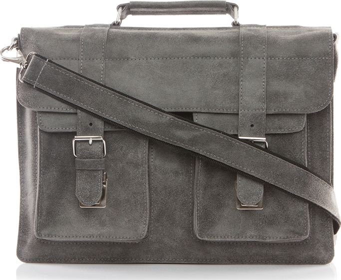Belveder Teczka męska skórzana na ramię szara BV45