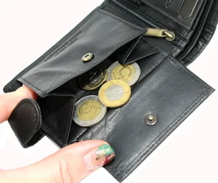 Portfel Męski Skórzany ANDREAS Skóra Licowa Mały Poziomy Z Zapięciem CZARNY RFID HK5130B ML 11,5 x 9 x 3 [cm] - Portfele - miniaturka - grafika 8