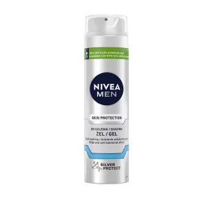 Nivea For Men NIVEA FOR MEN ŻEL DO GOLENIA SILVER PROTECT 200 ML 81358 - Kosmetyki do golenia - miniaturka - grafika 1