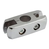 Inne mocowania - Złącze podwójne płaskie Ø25 chrom - miniaturka - grafika 1