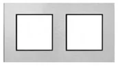 Klawisze i ramki - Ospel ARIA Ramka podwójna szczotkowane aluminium ARIA R-2UAC/62/25 - miniaturka - grafika 1
