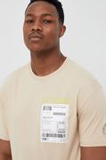 Koszulki męskie - Puma t-shirt bawełniany kolor beżowy z aplikacją - miniaturka - grafika 1