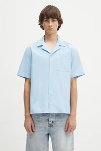 adidas Originals koszula bawełniana Essentials Seersucker Short Sleeve Shirt męska kolor niebieski relaxed z kołnierzykiem klasycznym JD2457 - Koszule męskie - miniaturka - grafika 1