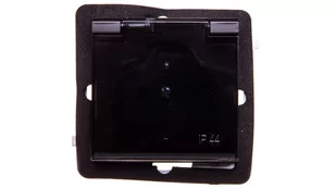 LEDart wtyczkowe hermetyczne pojedyncze, z uziemieniem, bez ramki - Ospel Sonata , kolor czarny metalik, 16A/250V GPH-1RZ/m/33/d - Gniazdka elektryczne - miniaturka - grafika 1