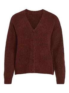 Vila Women's VIJAMINA Oversize L/S Knit kardigan-NOOS kurtka dzianinowa, Fired Brick/Szczegóły: melanż, XS, Fired Brick/Szczegóły: melanż, XS - Swetry damskie - miniaturka - grafika 1