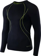 Bluzy sportowe męskie - Hi-Tec Bielizna Bluza Ikar Top black-lime punch r. XL - miniaturka - grafika 1