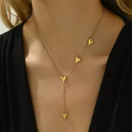 Wisiorki - TEMU 3-Warstwowy Naszyjnik z Wisiorkiem w Kształcie - Elegancka i Urocza Biżuteria ze Stali Nierdzewnej o Złotym Odcieniu dla Kobiet, Prezent na - miniaturka - grafika 1