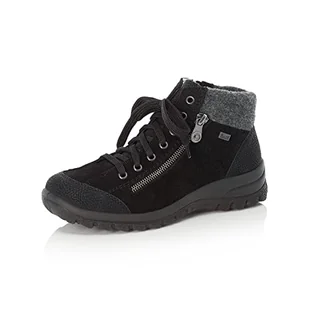 Rieker Damskie botki L7132, Czarny czarny antracyt 01, 42 EU - Botki damskie - miniaturka - grafika 1