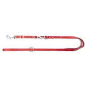 Smycze dla psów - Dingo Smycz Skóra przedłużana nitowana 200 cm czerwona 8334 - miniaturka - grafika 1