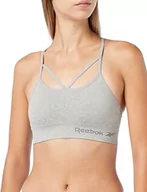 Koszulki i topy damskie - Reebok Damski bezszwowy top crop top Irma Grey Marl T-shirt, Szary melanżowy, M - miniaturka - grafika 1