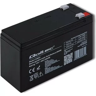 Qoltec Qoltec Akumulator żelowy | 12V | 9Ah | max.90A | AGM 53031 - Baterie do zasilaczy awaryjnych UPS - miniaturka - grafika 1