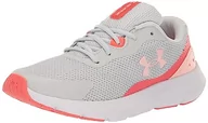 Buty dla dziewczynek - Under Armour Girl UA GGS Surge 3 buty do biegania, Halo Grey Venom Red Pink Fizz, 37.5 EU - miniaturka - grafika 1