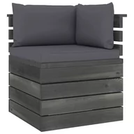 Meble ogrodowe - Ogrodowa sofa narożna z palet, z poduszkami, drewno sosnowe kod: V-3061647 - miniaturka - grafika 1