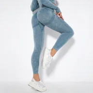 Legginsy - Legginsy Push Up Jeans-Blue/S KP15521 - miniaturka - grafika 1