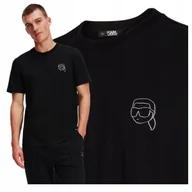 Koszulki męskie - czarna koszulka meska karl lagerfeld tshirt meski małe logo bawelniany czarna koszulka meska karl lagerfeld tshirt meski małe logo bawelniany r.L - miniaturka - grafika 1