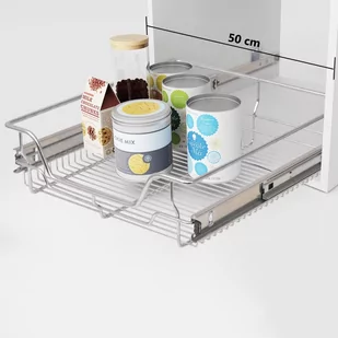 vidaXL vidaXL Kosz druciany wysuwany srebrny 2 szt. 500 mm - Meble modułowe i akcesoria - miniaturka - grafika 1