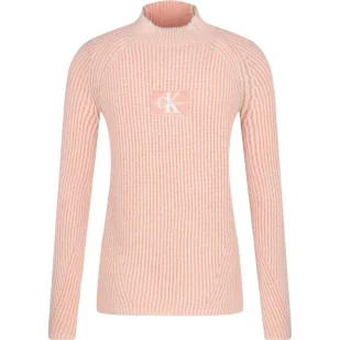 CALVIN KLEIN JEANS Sweter | Regular Fit | z dodatkiem wełny - Swetry dla dziewczynek - miniaturka - grafika 1