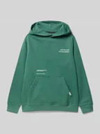 Swetry dla chłopców - Bluzka o kroju regular fit z kapturem i naszywką z logo - miniaturka - grafika 1