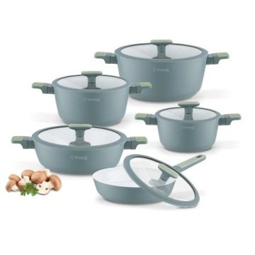 Zestaw Garnków i Patelni Ceramicznych Indukcja Gaz Starke Pro Lapis 10el