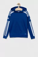 Bluzy dla dziewczynek - adidas Performance bluza dziecięca kolor niebieski z kapturem wzorzysta - miniaturka - grafika 1